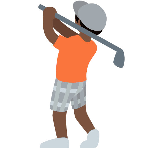 Person Golfing: Dark Skin Tone