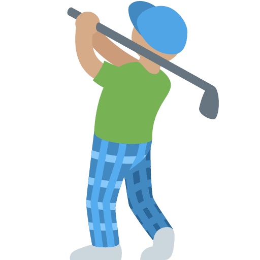 Man Golfing: Medium Skin Tone