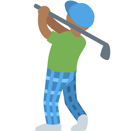 Man Golfing: Medium-dark Skin Tone