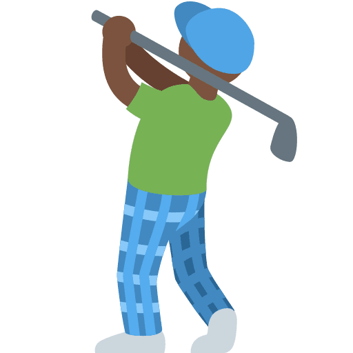 Man Golfing: Dark Skin Tone