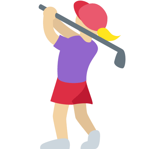 Woman Golfing: Medium-light Skin Tone