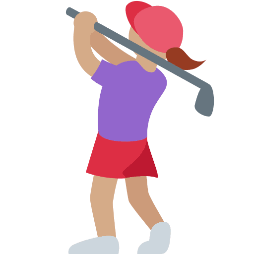 Woman Golfing: Medium Skin Tone