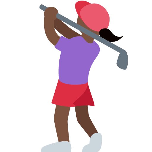 Woman Golfing: Dark Skin Tone