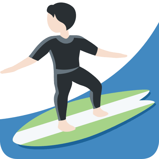 Person Surfing: Light Skin Tone