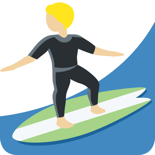 Person Surfing: Medium-light Skin Tone