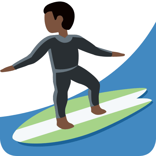 Man Surfing: Dark Skin Tone