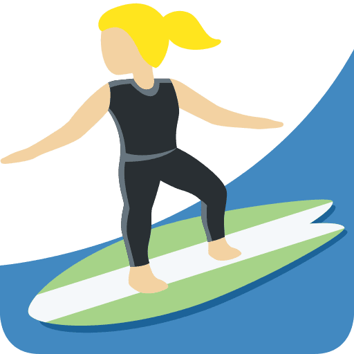 Woman Surfing: Medium-light Skin Tone