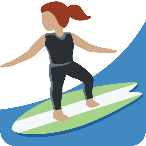 Woman Surfing: Medium Skin Tone