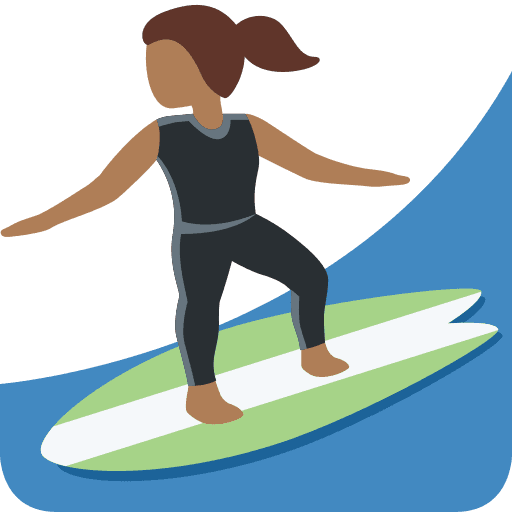 Woman Surfing: Medium-dark Skin Tone