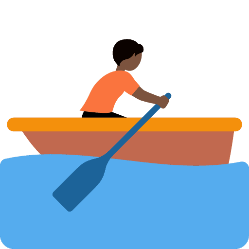 Person Rowing Boat: Dark Skin Tone