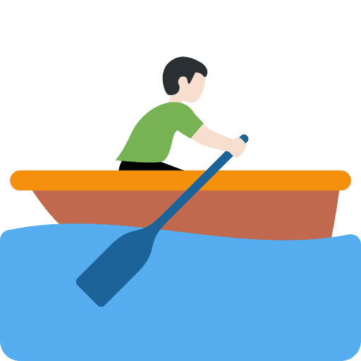 Man Rowing Boat: Light Skin Tone