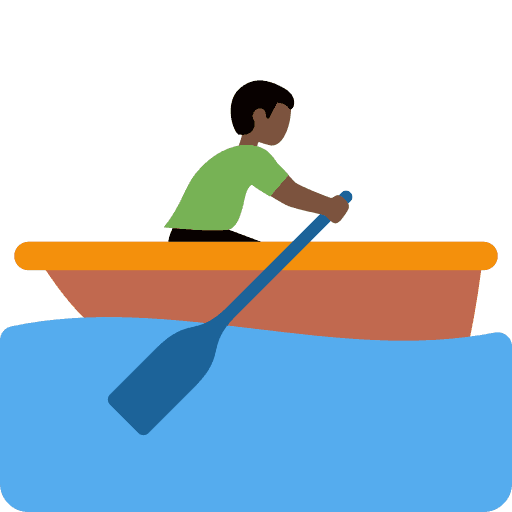 Man Rowing Boat: Dark Skin Tone