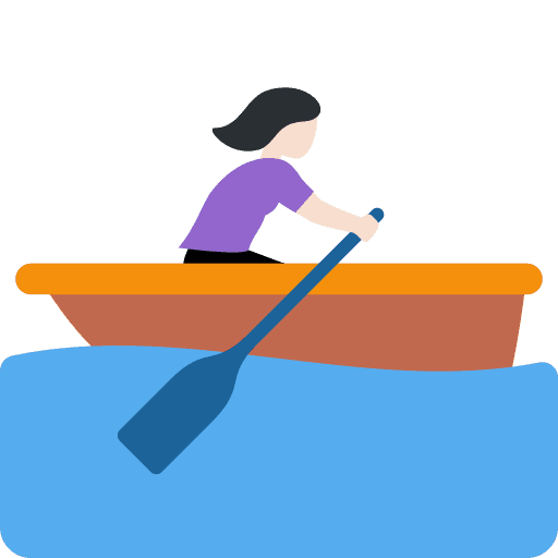 Woman Rowing Boat: Light Skin Tone