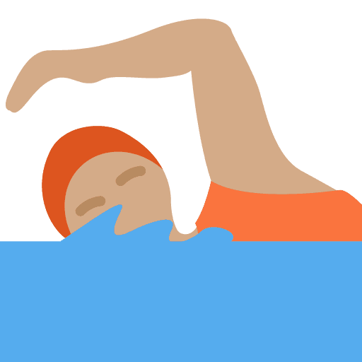 Person Swimming: Medium Skin Tone