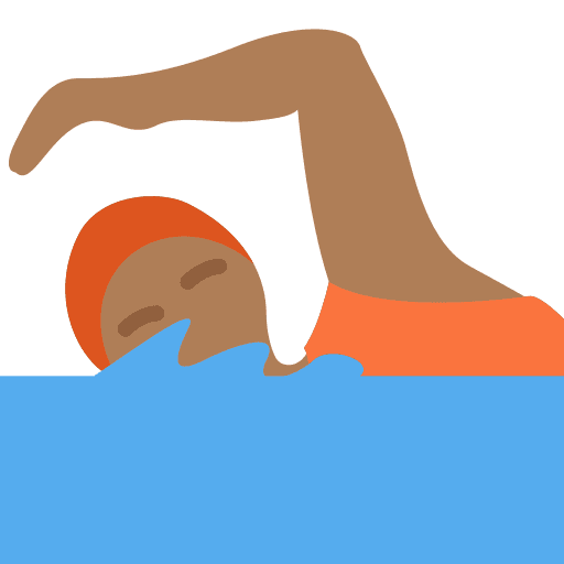 Person Swimming: Medium-dark Skin Tone