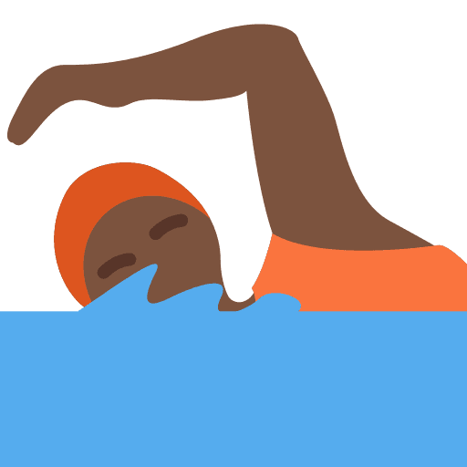 Person Swimming: Dark Skin Tone