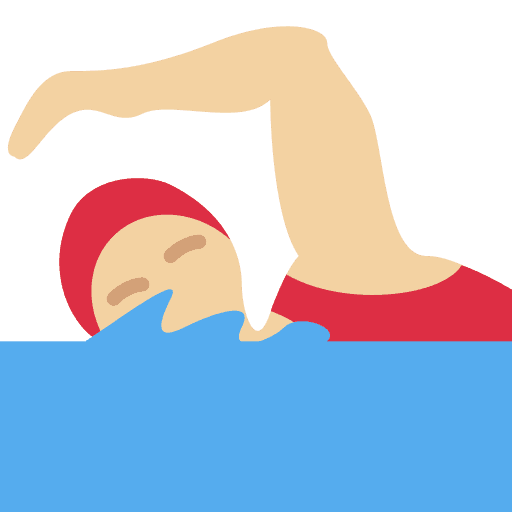 Woman Swimming: Medium-light Skin Tone