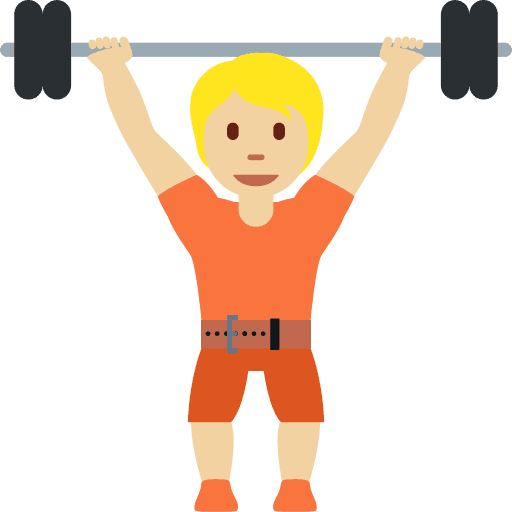 Person Lifting Weights: Medium-light Skin Tone