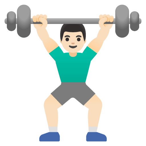 Man Lifting Weights: Light Skin Tone