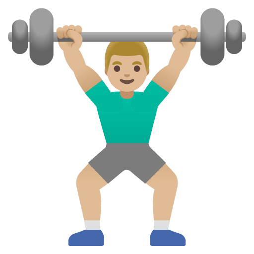 Man Lifting Weights: Medium-light Skin Tone