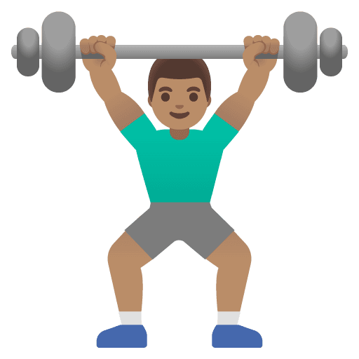 Man Lifting Weights: Medium Skin Tone