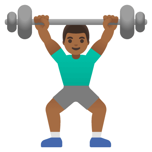 Man Lifting Weights: Medium-dark Skin Tone
