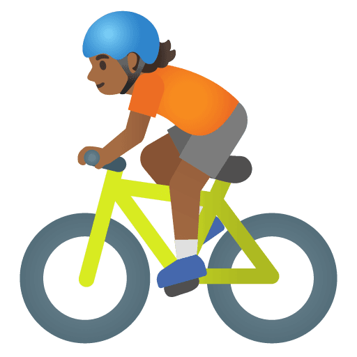 Person Biking: Medium-dark Skin Tone