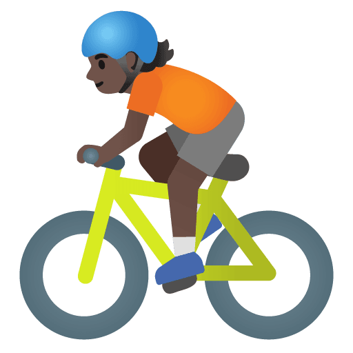 Person Biking: Dark Skin Tone