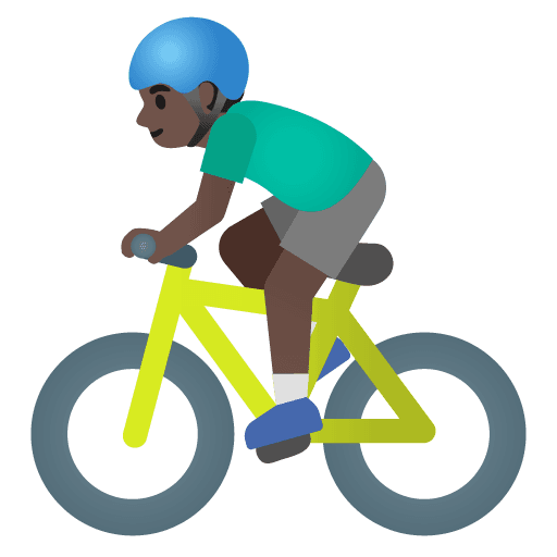Man Biking: Dark Skin Tone
