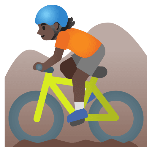 Person Mountain Biking: Dark Skin Tone