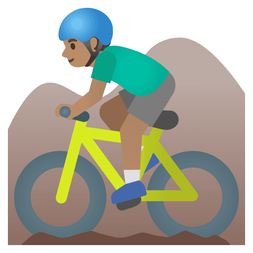 Man Mountain Biking: Medium Skin Tone