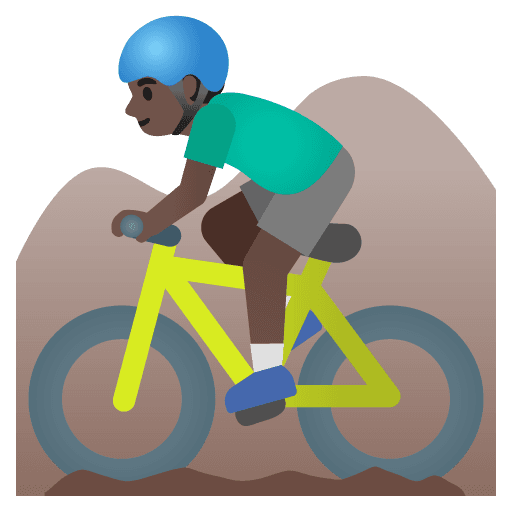 Man Mountain Biking: Dark Skin Tone