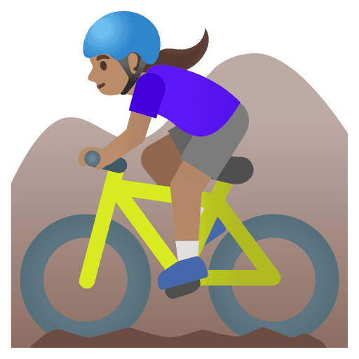 Woman Mountain Biking: Medium Skin Tone
