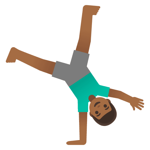 Man Cartwheeling: Medium-dark Skin Tone