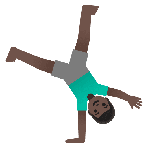 Man Cartwheeling: Dark Skin Tone