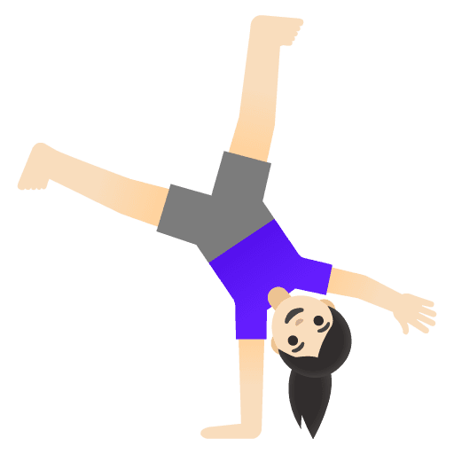 Woman Cartwheeling: Light Skin Tone