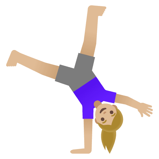 Woman Cartwheeling: Medium-light Skin Tone