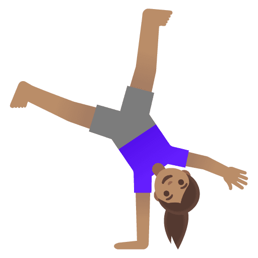 Woman Cartwheeling: Medium Skin Tone