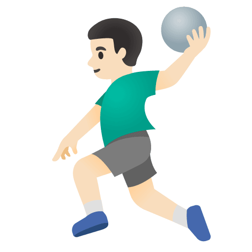 Man Playing Handball: Light Skin Tone
