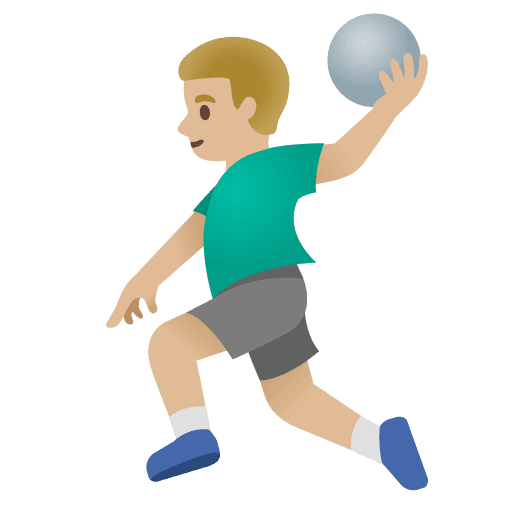 Man Playing Handball: Medium-light Skin Tone