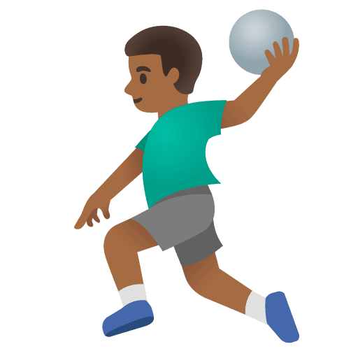 Man Playing Handball: Medium-dark Skin Tone