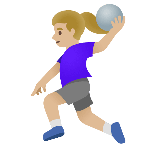 Woman Playing Handball: Medium-light Skin Tone