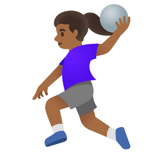 Woman Playing Handball: Medium-dark Skin Tone