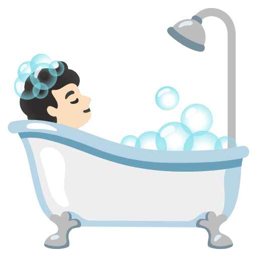Person Taking Bath: Light Skin Tone