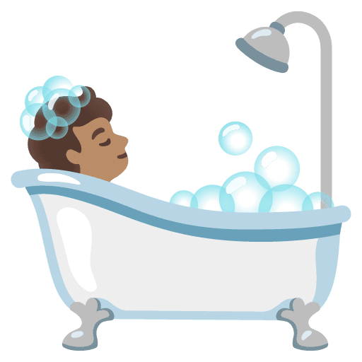Person Taking Bath: Medium Skin Tone