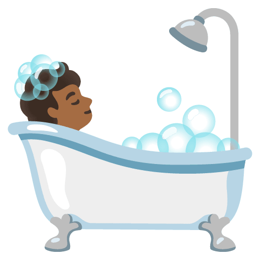 Person Taking Bath: Medium-dark Skin Tone