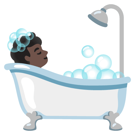 Person Taking Bath: Dark Skin Tone