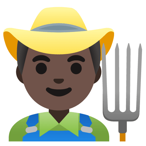 Man Farmer: Dark Skin Tone