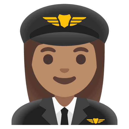 Woman Pilot: Medium Skin Tone