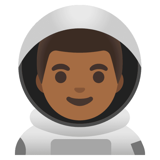 Man Astronaut: Medium-dark Skin Tone